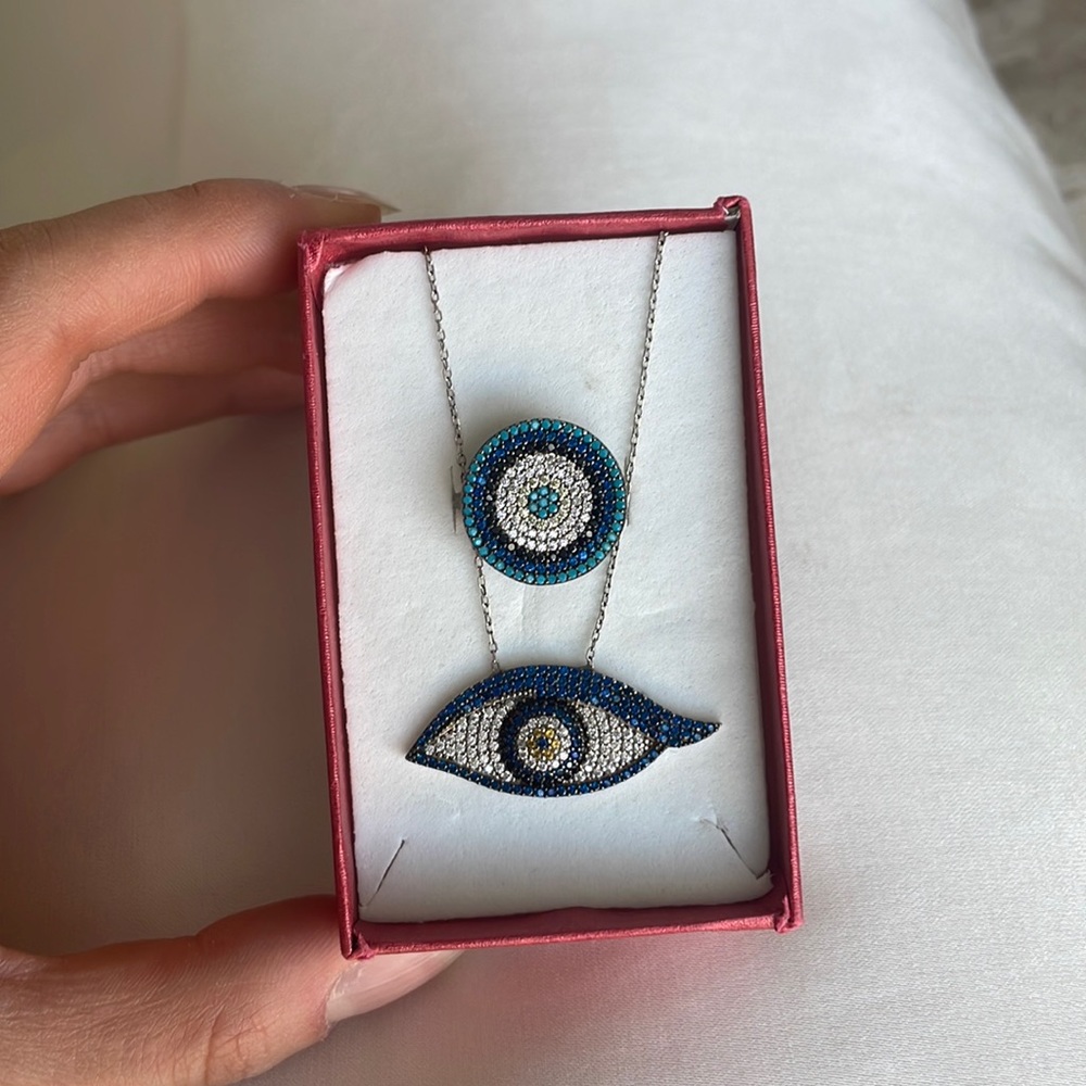 Evil eye set - necklace & ring